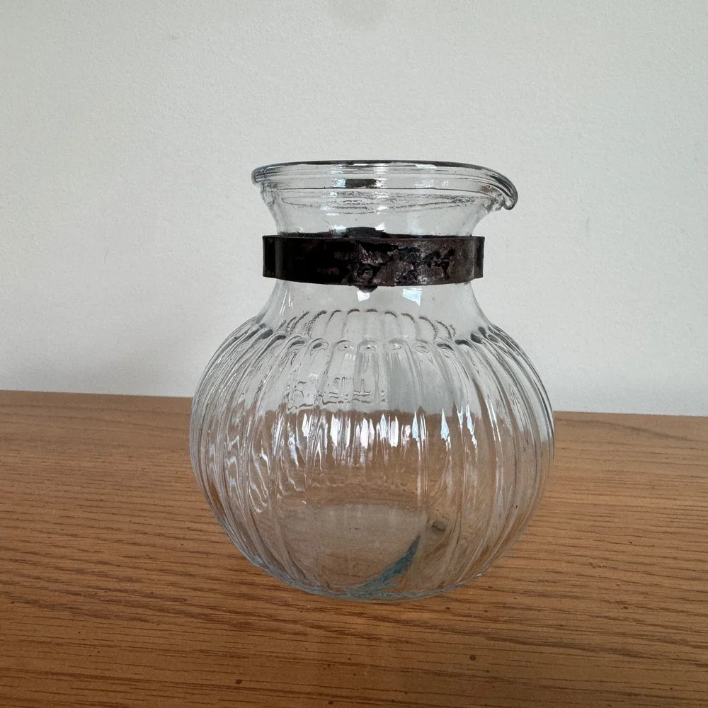 Vintage‎ Silex 1.5 Cup Dripolator Ribbed Glass Coffee Carafe Pot Black Handle